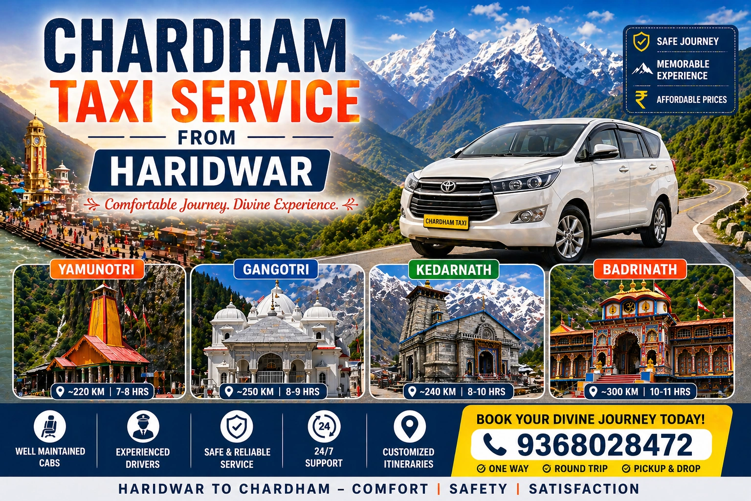 Chardham Taxi Service from Haridwar