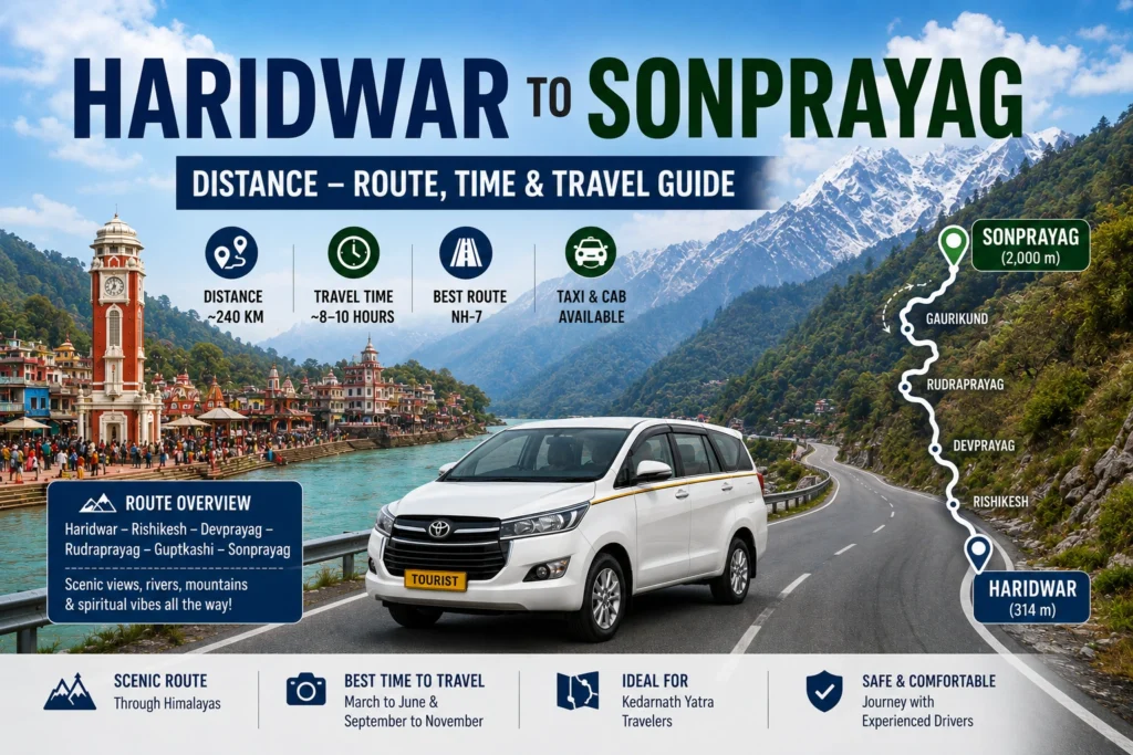 Haridwar to Sonprayag Distance