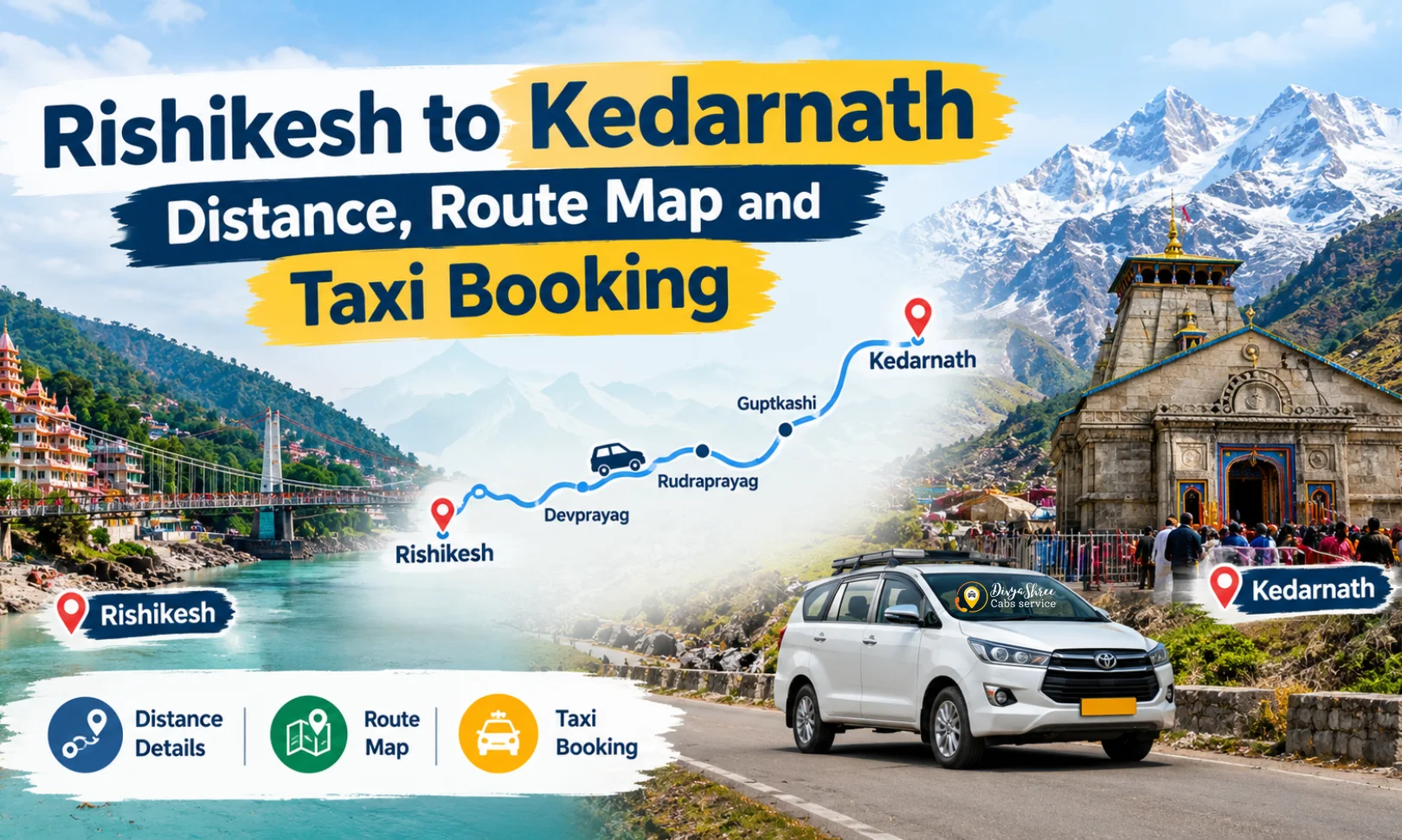 Rishikesh to Kedarnath Distance Route, Map and Taxi Fare