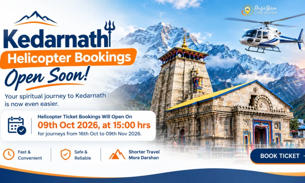 Kedarnath Helicopter Booking Date: Oct 9th, and Taxi
